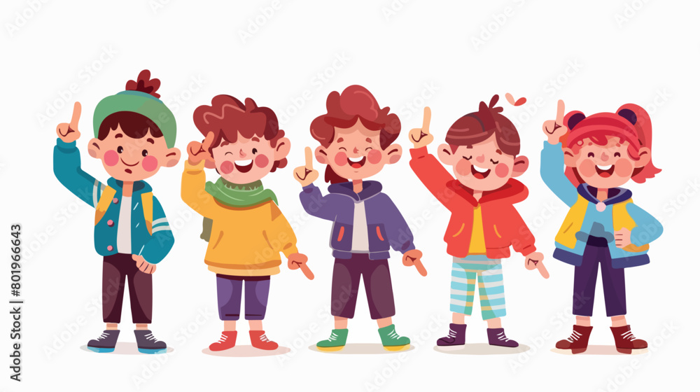 Little children in funny disguise showing thumb-up