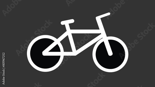 Abstract black and white bicycle icon,simple bicycle design.