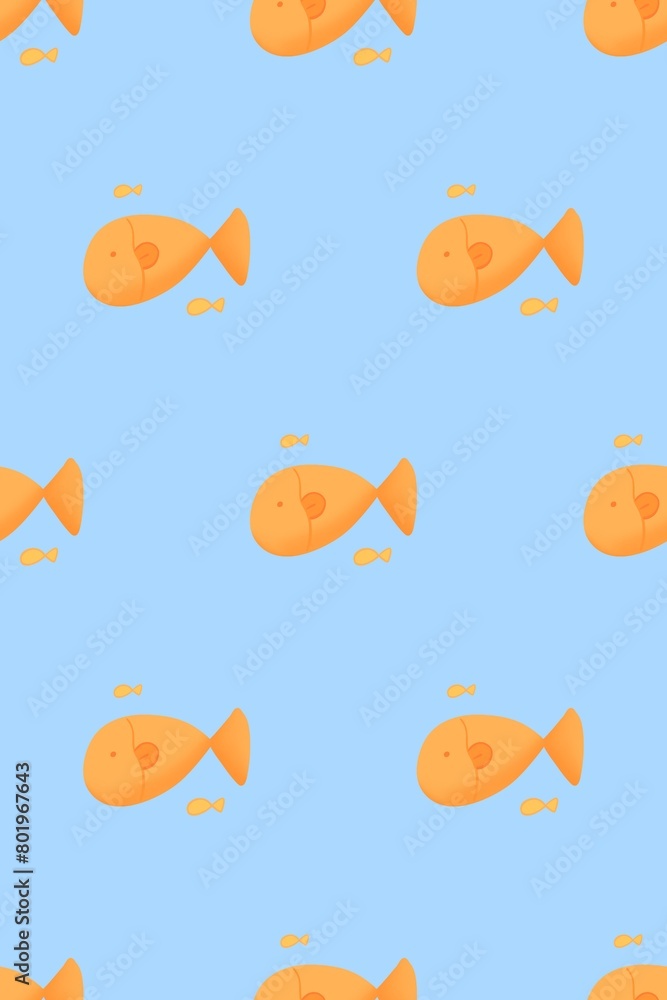 Pattern of a flock of goldfish and their children Pattern of a flock of goldfish and their children