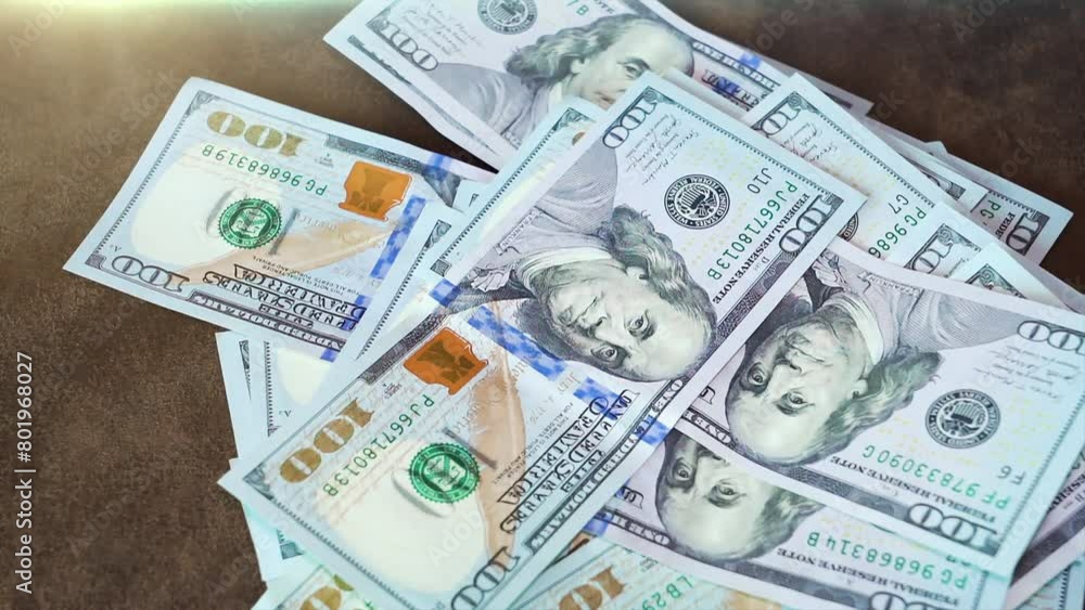 American money with dollar sign, US bill cash slowly falling. Finance, money, payment, economics, success, and abundance. Bankruptcy insolvency business finance crisis failure crash concept. American money with dollar sign, US bill cash slowly falling. Finance, money, payment, economics, success, and abundance. Bankruptcy insolvency business finance crisis failure crash concept.