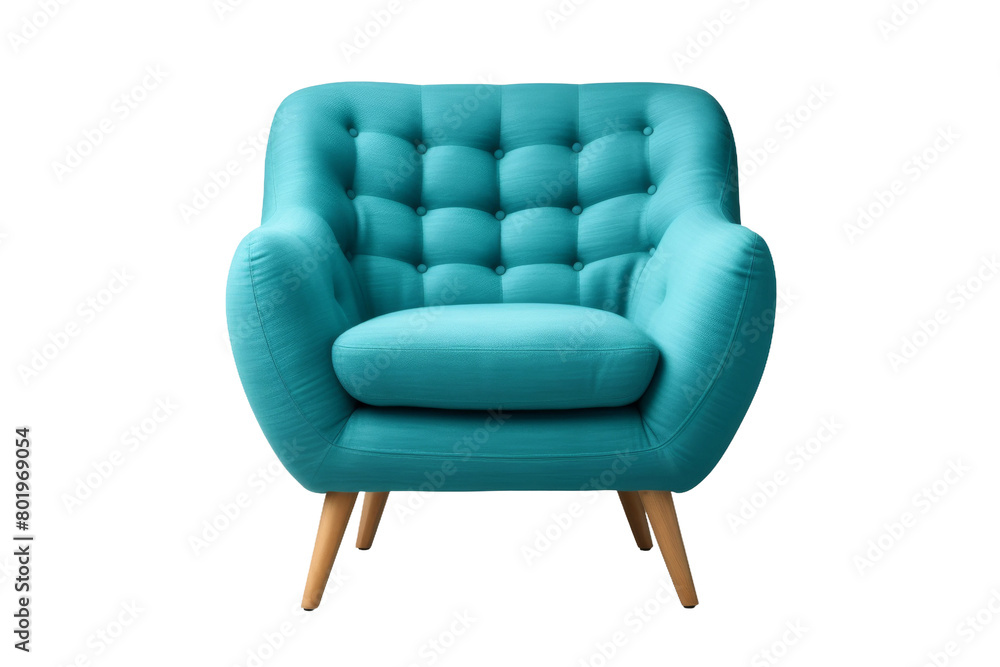 The Serene Blue Chair Atop the White Canvas. On a White or Clear Surface PNG Transparent Background. The Serene Blue Chair Atop the White Canvas. On a White or Clear Surface PNG Transparent Background.