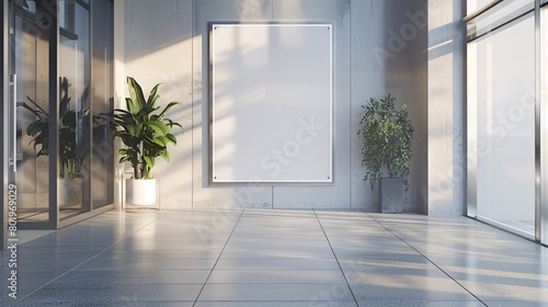 Sleek translucent glass sign display with 3D visual  ideal for office entrance branding.