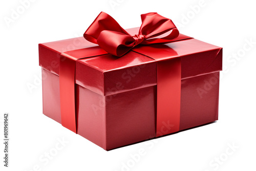 a red gift box with a bow
