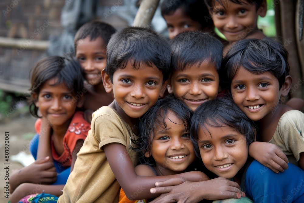 Group of happy indian kids smiling at camera. Selective focus. Group of happy indian kids smiling at camera. Selective focus.