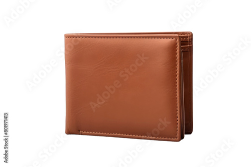 The Mystical Journey of the Brown Leather Wallet. On a White or Clear Surface PNG Transparent Background.