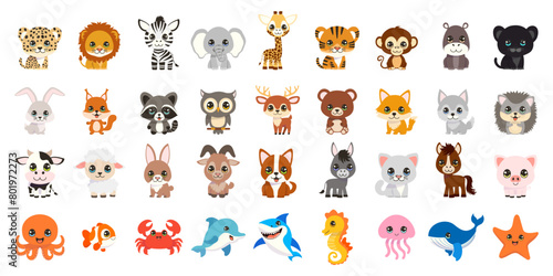 Set of cartoon animals