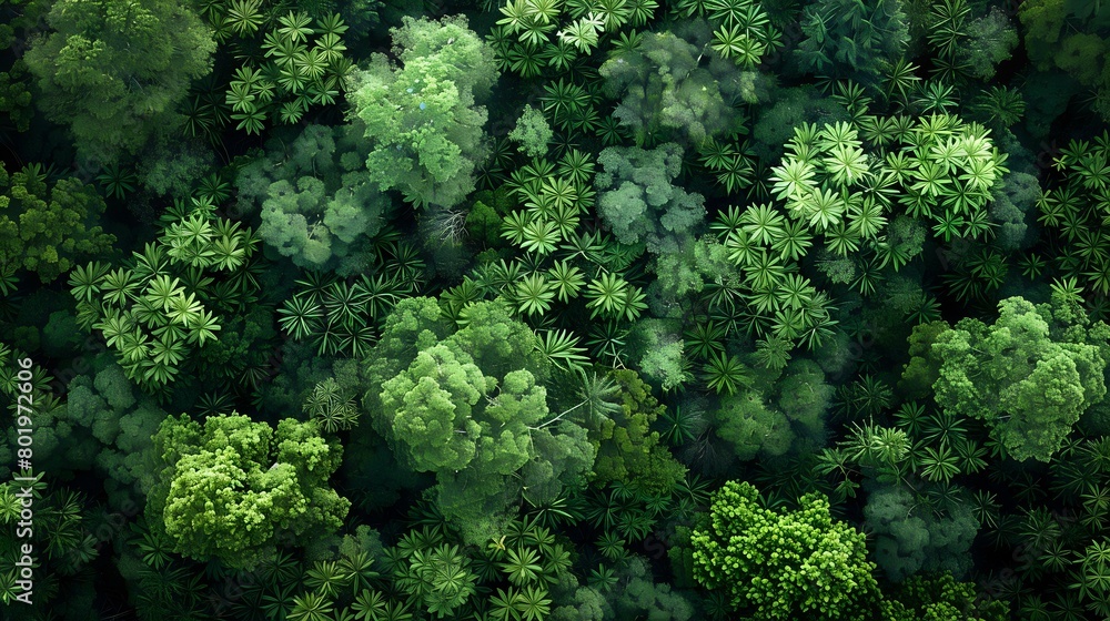 Timeless Beauty: Aerial Tapestry of Verdant Forest