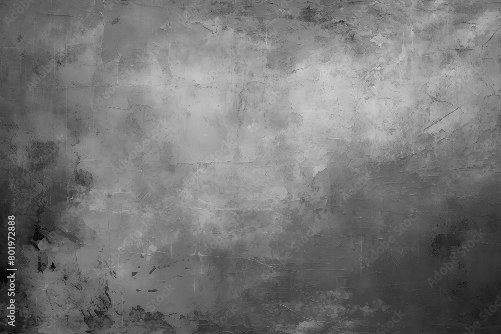 Gray grunge concrete wall texture, monochrome backdrop, weathered rough surface
