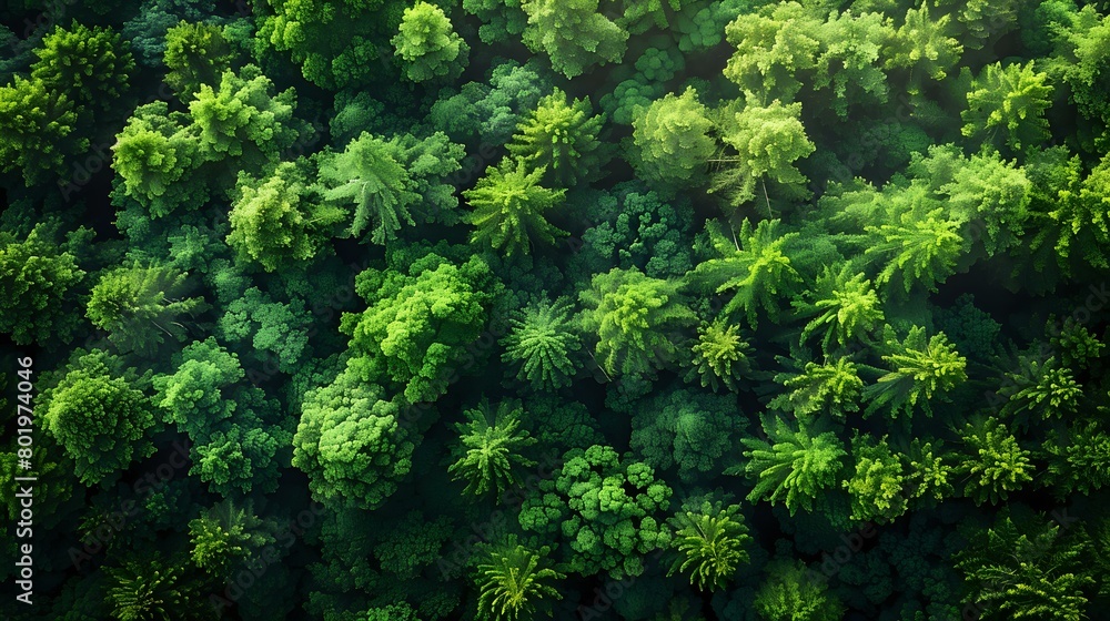 Dense, Verdant Canopy: Aerial Perspective of Nature's Majesty