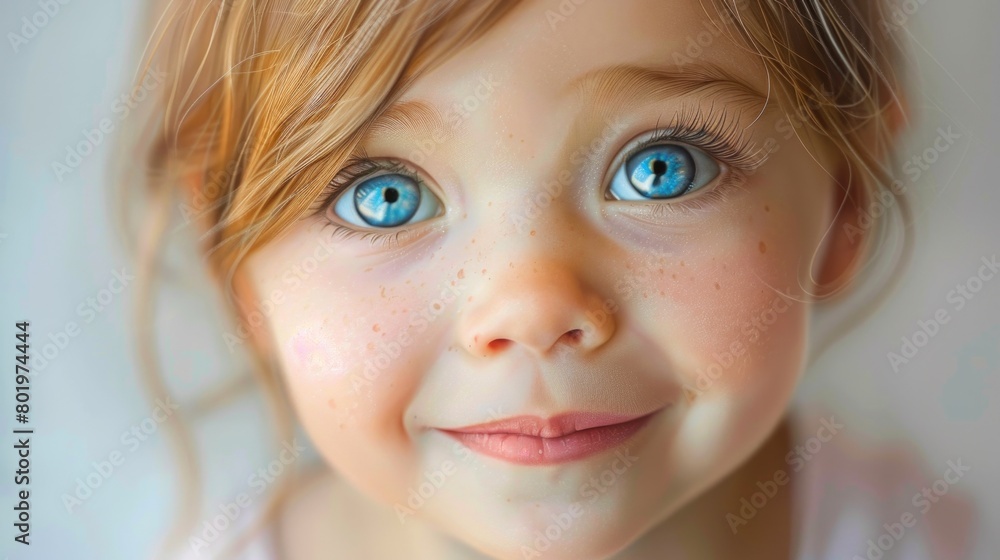 Little girl with blue eyes and curly hair Little girl with blue eyes and curly hair