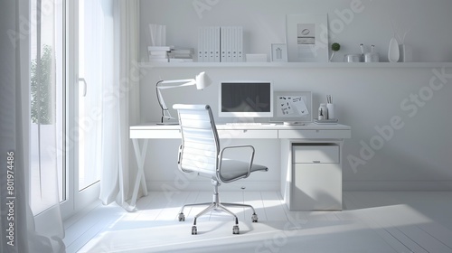 Monochromatic Home Office