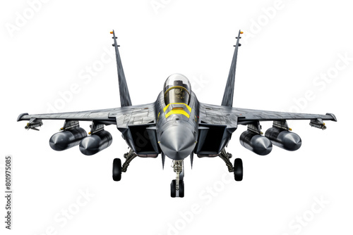 Dynamic Fighter Jet Soaring Across a Blank Canvas. On a White or Clear Surface PNG Transparent Background. © Usama