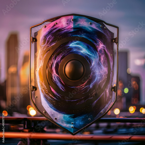 Riot shield made from nebula photo