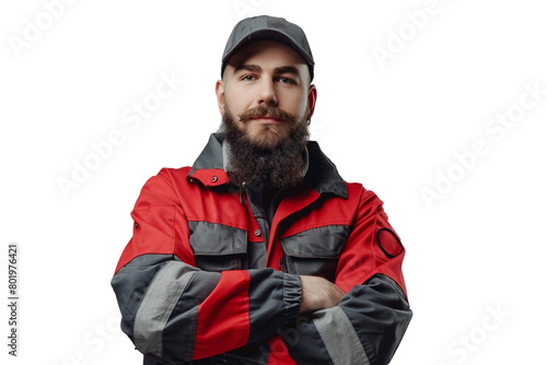 Mechanic Crossed arms On Transparent Background.