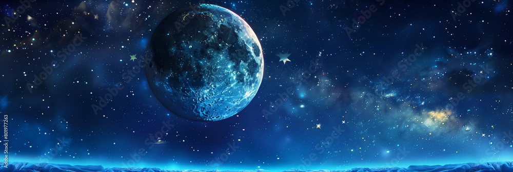 Moon background Moon background panoramic view,panoramic night sky adorned with stars