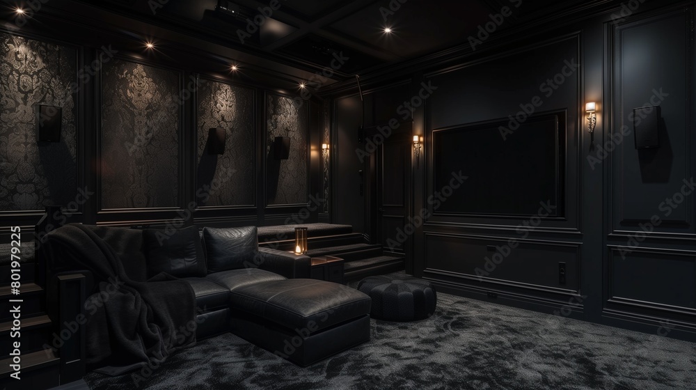 Fototapeta premium Monochromatic Home Theater