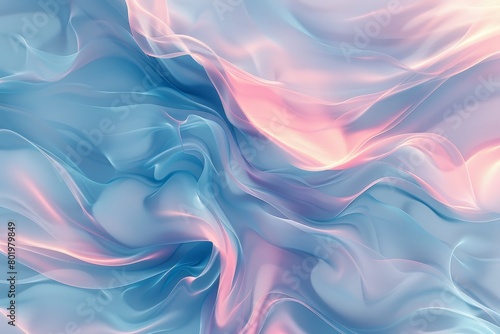  A tight shot of a blue-pink backdrop featuring a waving band of light blue and pink to its left