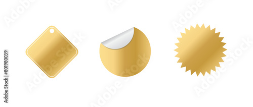 Sale labels gold isolated on white background. sale tags. Ribbon sale banners. Vector illustration