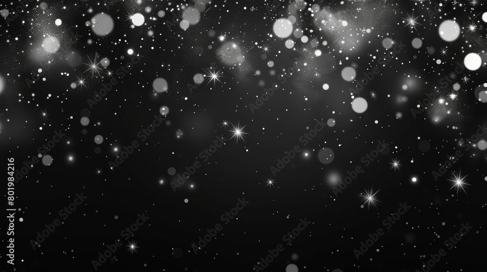 Luminous white light sparkles over transparent black background. Modern illustration featuring shiny fireflies, magic power effect, confetti bokeh overlay pattern, abstract stardust. Luminous white light sparkles over transparent black background. Modern illustration featuring shiny fireflies, magic power effect, confetti bokeh overlay pattern, abstract stardust.