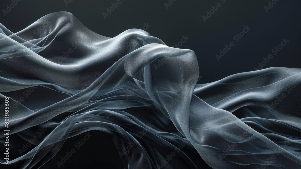 Obraz premium A long piece of fabric with a dark blue color