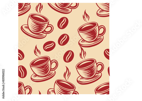 seamless pattern with coffee cups