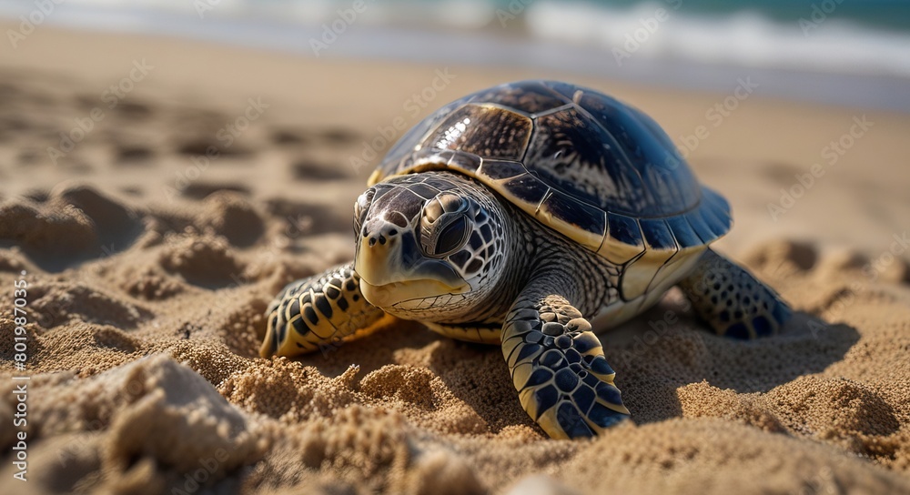 Obraz premium turtle on the sand