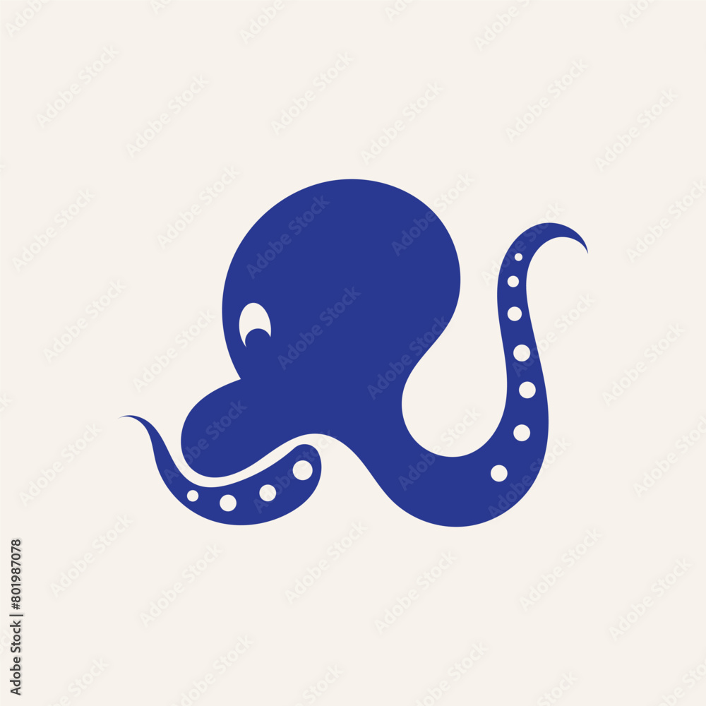 Obraz premium Octopus logo or symbol icon illustration design template