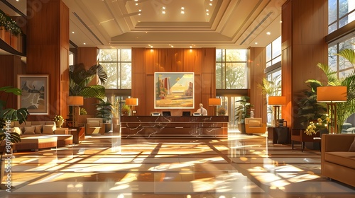 Lavish and Luxurious Hotel Lobby with Elegant Furnishings and Thoughtful Amenities for Discerning Guests