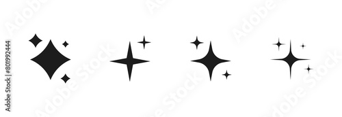 Sparkle stars icon set. Shine icons for app user interface and web elements 