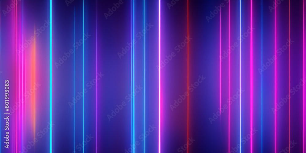 Bright background with neon lines. Neon background with abstract lines. Neon stripes on dark background. Template, wallpaper, background with neon lines.