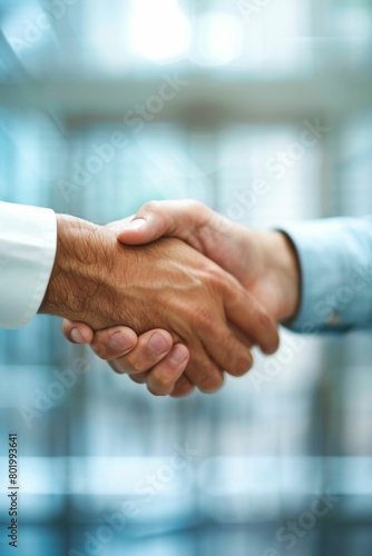 a close up of two people shaking hands