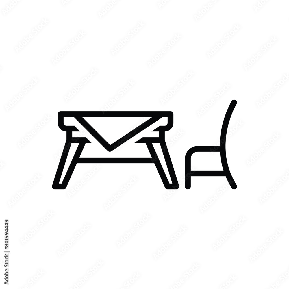 Black line icon for table Black line icon for table