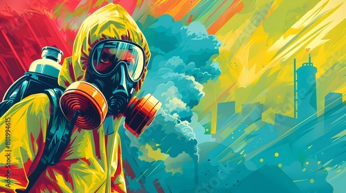 Vibrant Futuristic Poster Promoting Public Education on CBRN Safety Measures and Preparedness photo