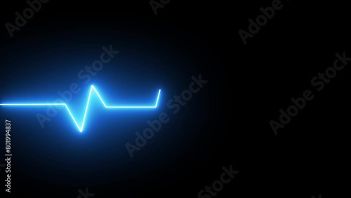 Heart pulse monitor with signal. Heartbeat line. Flat line EKG, Pulse trace. EKG and Cardio symbol. Healthy and Medical concept and beautiful motion video. photo