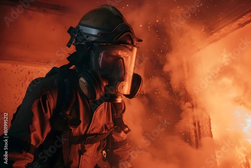 Courageous Firefighter Enters Burning Building to Save Lives