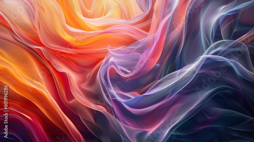 Tranquil ribbons of color flow with graceful ease  weaving a mesmerizing tapestry of liquid abstraction.