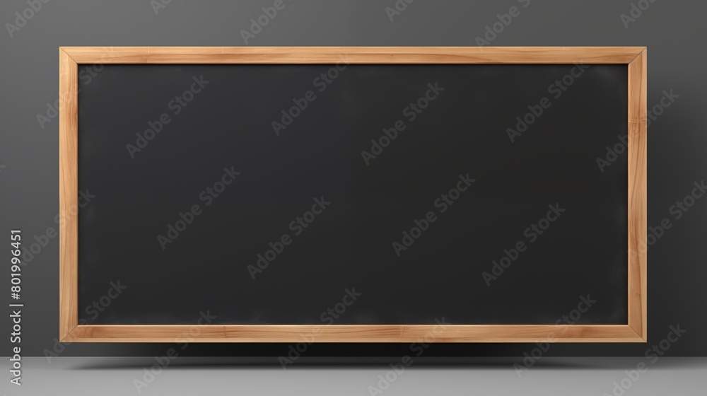 Empty wooden framed blackboard mounted on a wall Empty wooden framed blackboard mounted on a wall