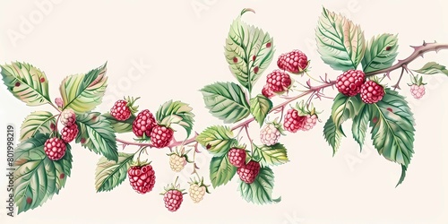 background picture with berries  a simple image of berry bushes  raspberries  strawberries and cherries