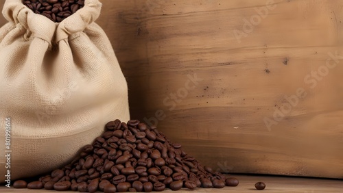coffee beans in sack, ai generated © VitorCosta