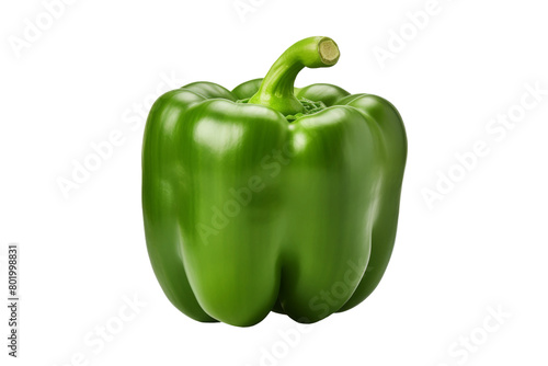 The Luminous Green Pepper: A Study in Simplicity. On a White or Clear Surface PNG Transparent Background.
