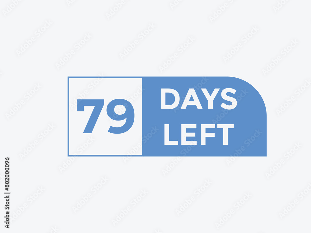Fototapeta premium 80 days to go countdown template. 80 day Countdown left days banner design. 80 Days left countdown timer 