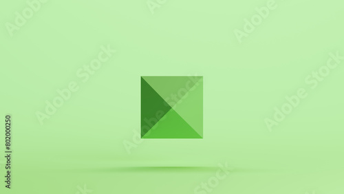 Green mint pyramid face geometric shape solid structure prism background 3d illustration render digital rendering