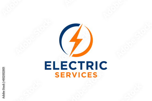 Flash Thunderbolt Energy Power Logo design vector template. Fast speed electricity battery Logotype.