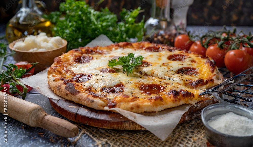 Juicy Homemade Cheese pizza