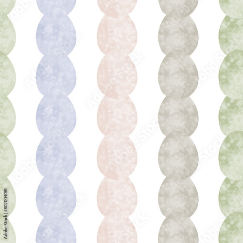 Seamless pattern with easter eggs, hand drawn illustration in watercolor style