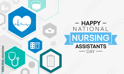 Nursing Assistants day is observed every year in June, The main role of a CNA is to provide basic care to patients and help them with daily activities. vector illustration.