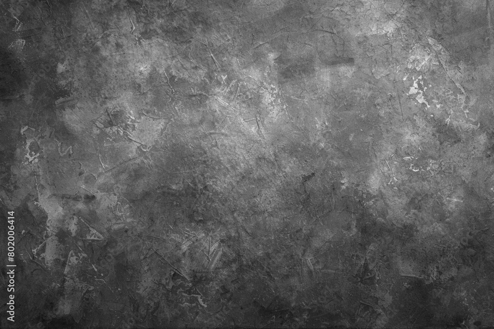 Obraz premium Gray grunge concrete wall texture, monochrome backdrop, weathered rough surface