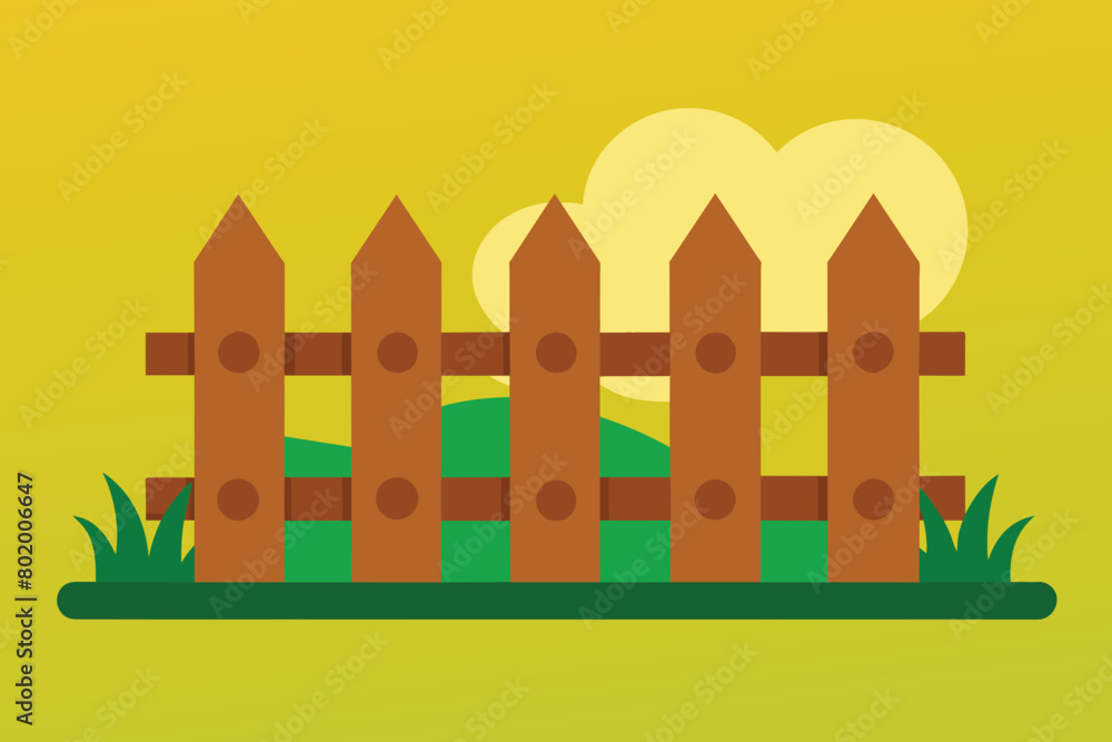 Wooden farm fence icon cartoon vector. Food protection. Domestic agriculture vector
