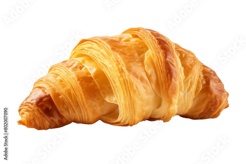 Golden Flaky Delight. On a White or Clear Surface PNG Transparent Background. photo