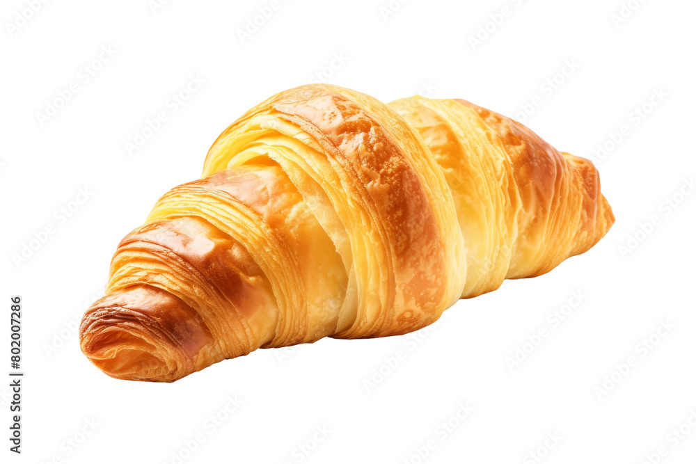 The Flaky Elegance of a Croissant. On a White or Clear Surface PNG Transparent Background. The Flaky Elegance of a Croissant. On a White or Clear Surface PNG Transparent Background.